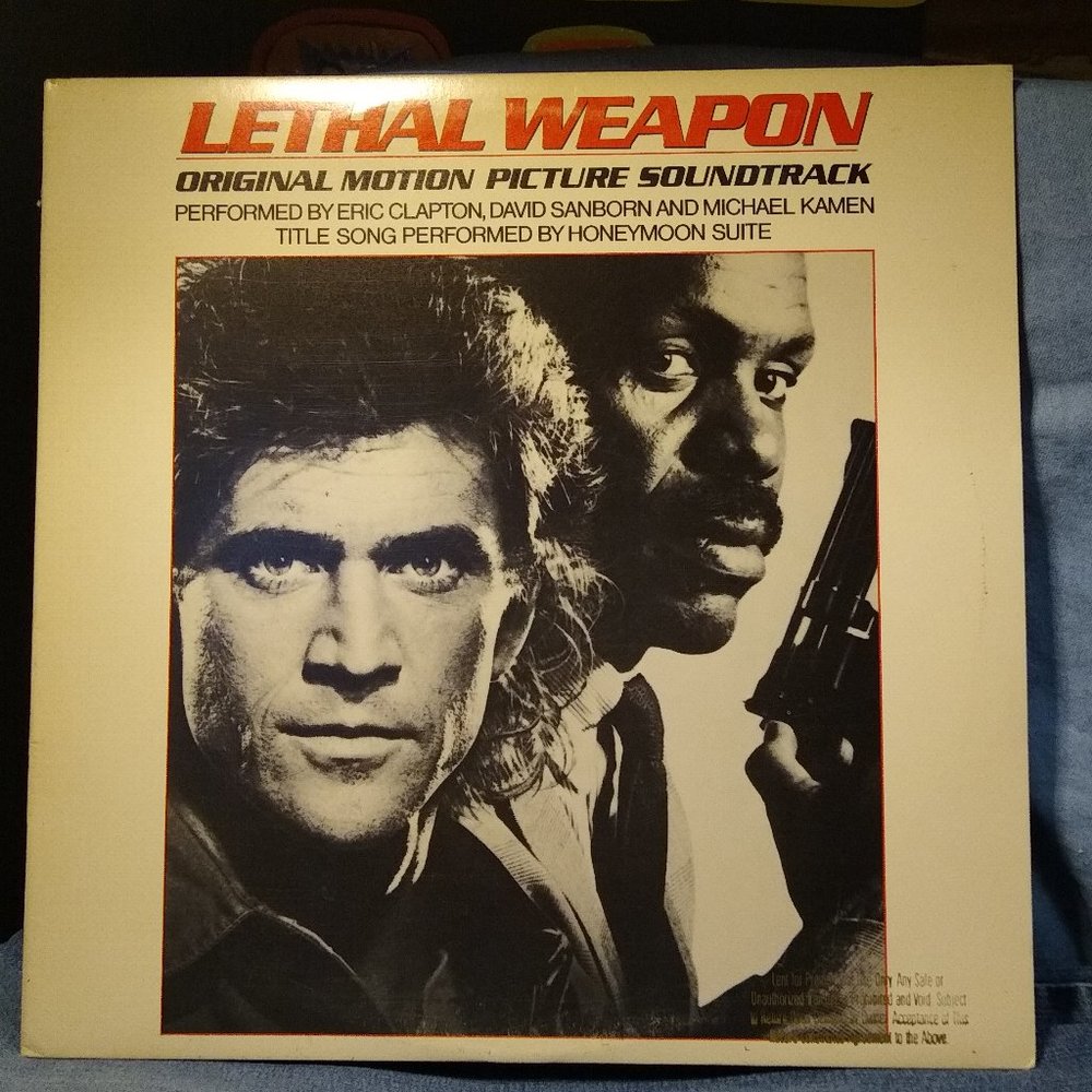 Lethal Weapon Soundtrack Goldstamp Promo w/Lethal Weapon 2 infopost RARE!!